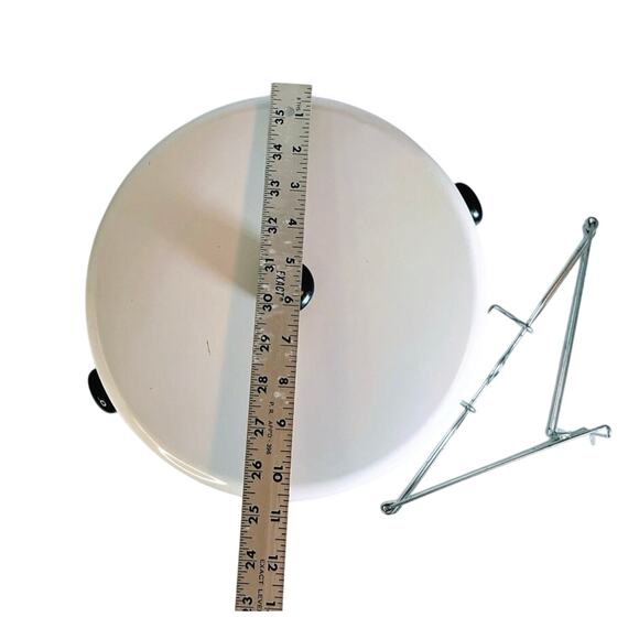 Vintage MCM Deco Floral Metal Cake Carrier - Picture 5 of 9